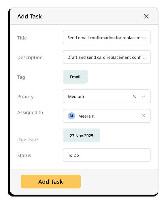 TASKS FROM THE CONVERSATION